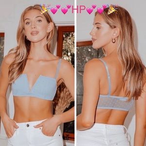 🆕🎉💕HP💕🎉Free People Sierra Swiss Dot Mesh V-Neck Bandeau Size L